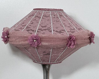 Victorian Designer Lampshade with Floral Design - Luxury Romantic Lighting for Home Decor