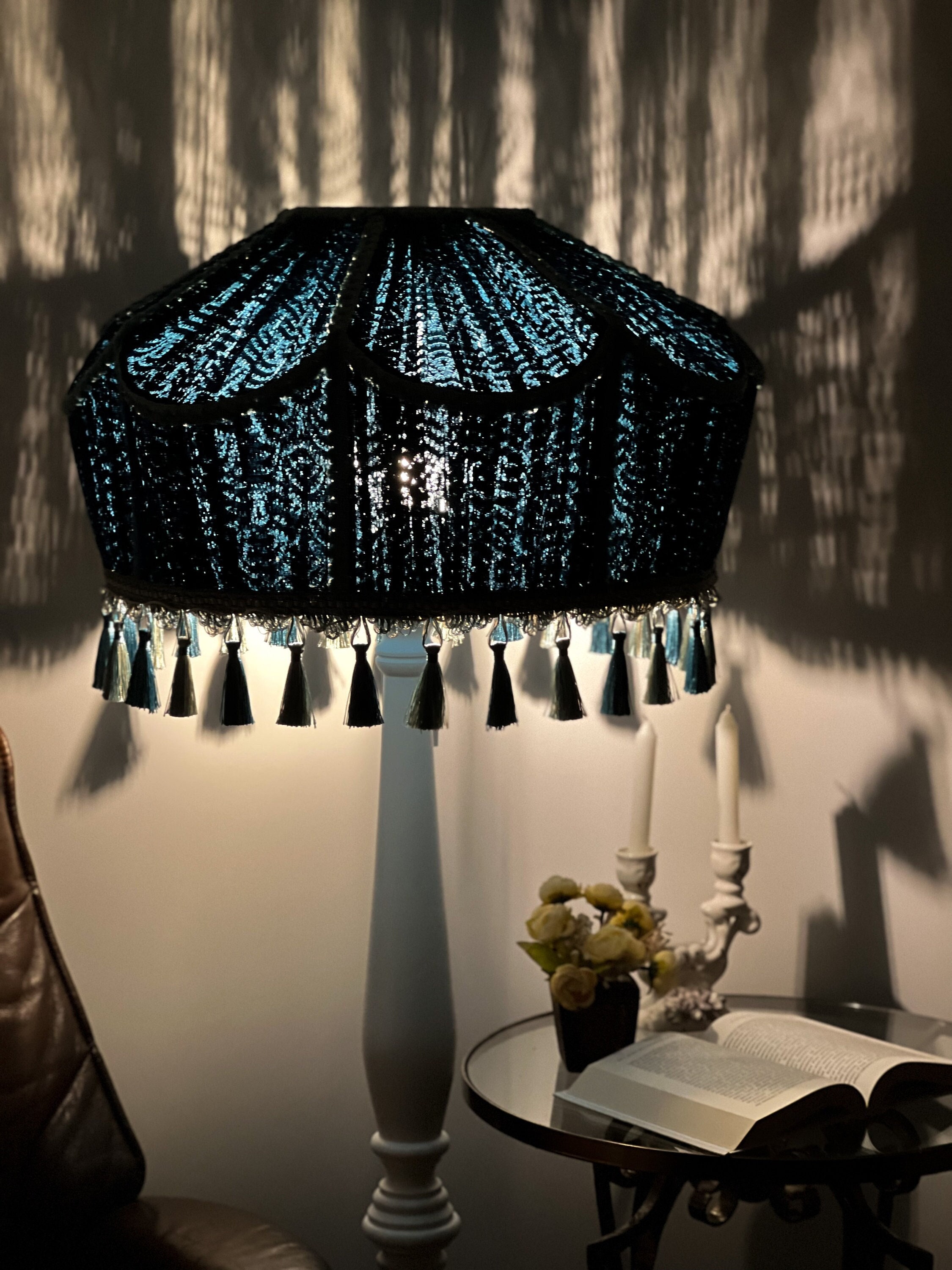 Blue tassel lampshade online