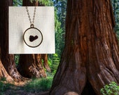Yosemite circle silver resin necklace, sequoia tree necklace, nature necklace, hikers gift, climbing gift, gifts for her, California