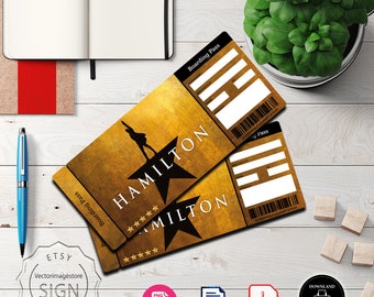 hamilton ticket printable etsy australia