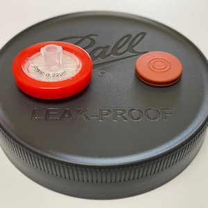 Culture Jar Wide Mouth Leak Proof Lid with 0.22 micron filter and self-healing injection port
