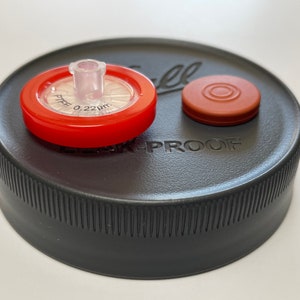 Culture Jar Regular Mouth Leak Proof Lid with 0.22 micron filter and self-healing injection port