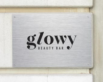 Custom Aluminum Business Sign | Personalized Logo Metal Sign, Indoor/Outdoor Use