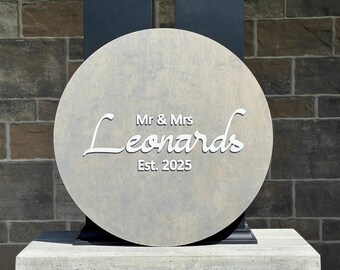 Custom Wedding Guest Book Sign: Rustic Wood, 3D Lettering