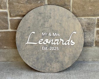 Personalized Last Name Wood Sign: 3D Family Name Established Date