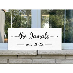 Custom Wedding Wood Sign, Family Name Sign, Personalized Wedding Gift, Established Sign For Couples, Bridal Shower Gift, Last Name Sign