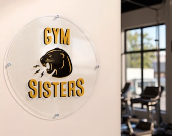 Custom Acrylic Business Logo Sign, Frosted Clear Office Reception Signage
