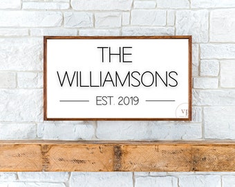 Family Last Name Sign | Family Name Sign For Couple | Wood Framed Sign | Wedding Décor Sign For Couple