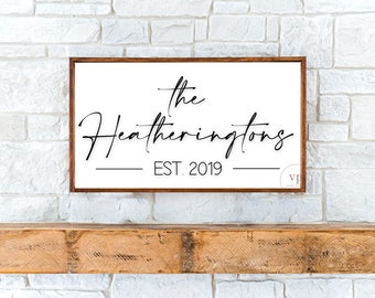 Custom Wood Name Sign for Entryway | Farmhouse Family Décor Wood Sign | Wedding Wood Sign For Couple