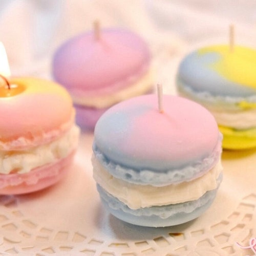 Macaron Candles Real Dessert Candle Handmade Candles Etsy