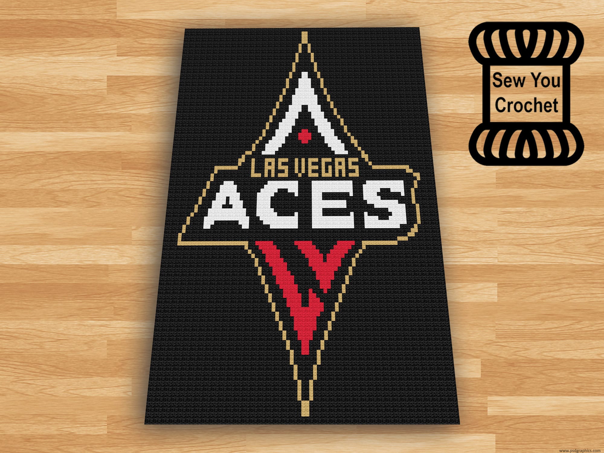 30 Basketball Crochet Patterns for Fans, Gifts, and Game-Day Decor 33 Las Vegas Aces C2C Blanket Pattern