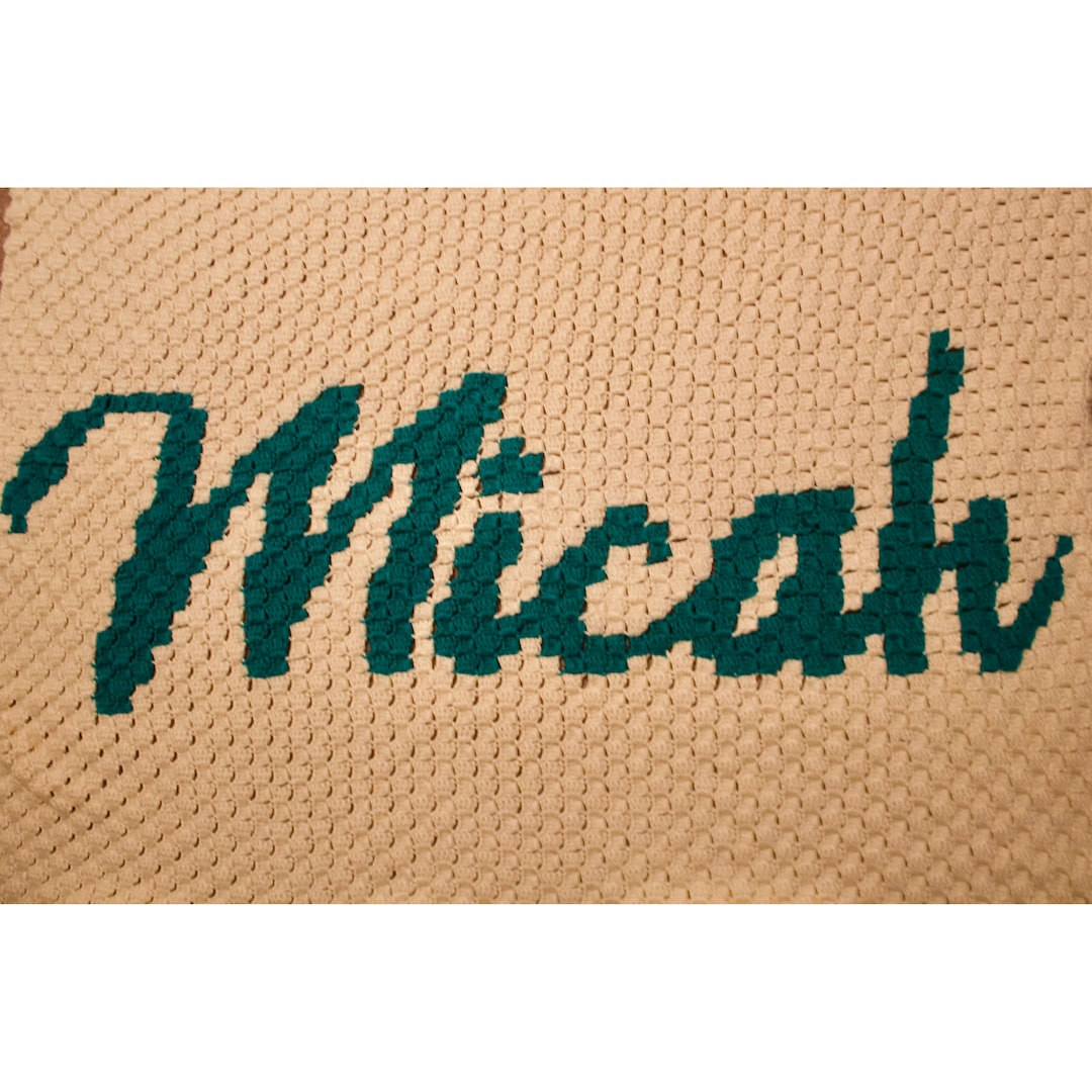 Crochet Custom Name Baby Blanket C2C Pattern (cursive Letters) Pdfs ...