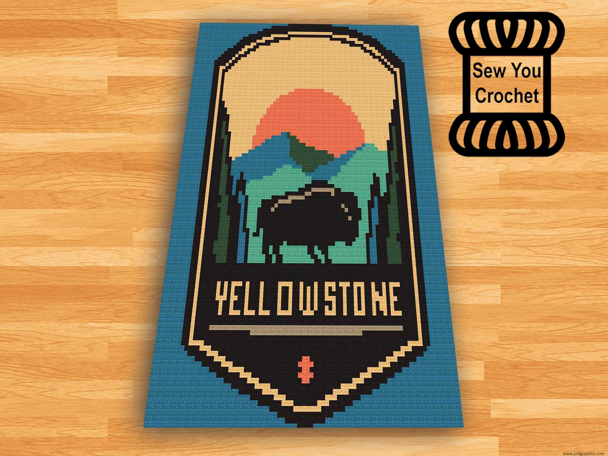 20 National Park Crochet Patterns to Bring America’s Landscapes Home 3 Yellowstone C2C blanket crochet pattern