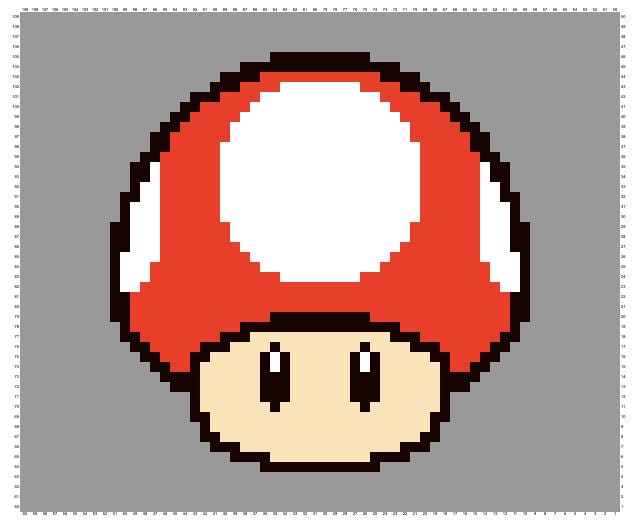 ニコ 確認用 マリオ きのこ かぎ針編みのスーパーマリオブラザーズキノコC2Cブランケット