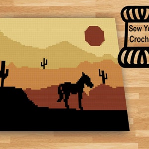 Crochet Desert Horse C2C Blanket Pattern PDFs Corner to Corner Digital Download