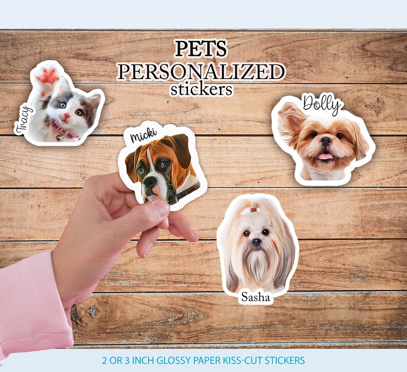 Custom Pet Sticker Photo Sticker Dog Name Sticker Etsy