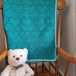 Hearts blanket- finished ready to ship