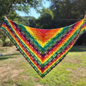 Crochet rainbow shawl