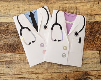 Doctor/ Veterinarian jacket card- now with more choices of shirt color - tie or pearls