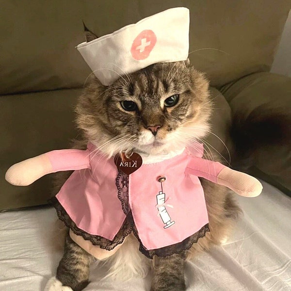Pet Nurse Hospital Scrubs Costume - Funny Animal Clothing, Halloween Cosplay, Animal Lover Gift, Last Minute Birthday, Hospital Gown Uniform