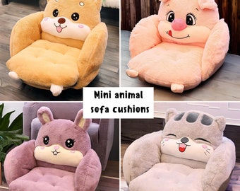 Mini Animal Sofa Cushion Chair Pad for Home Decor, Chair Support, Animal Lovers Gift, Cute Last Minute Birthday Present Idea