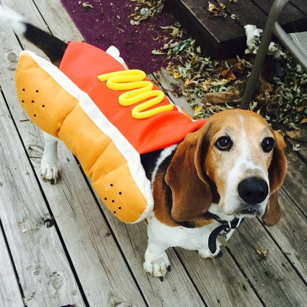 Pet Hot Dog Burger Sandwich Costume - Cute Animal Clothing, Funny Halloween Cosplay, Birthday, Animal Lovers Gift for Dog Cat