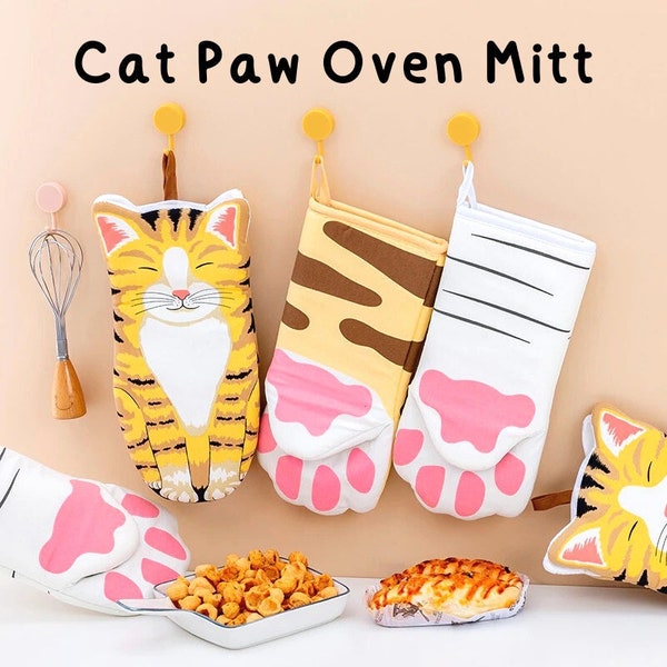 Cat Paw Toe Beans Ovenwanten voor keuken, bakken, woondecoratie, housewarming cadeau, dierenkattenliefhebbers aanwezig, last-minute verjaardagsidee, schattig