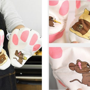 Cat Paw Toe Beans Oven Mitts for Kitchen, Baking, Home Decor, Housewarming Gift, Animal Cat Lovers Present, Last Minute Birthday Idea, Cute image 3