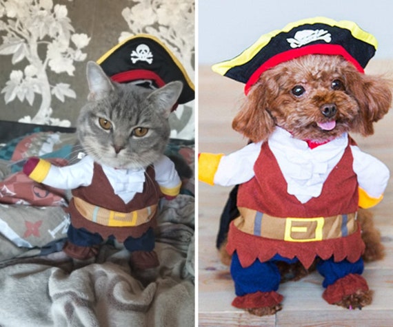 Pet Pirate Captain Ahoy Matey Hook Costume Cute Animal Costume