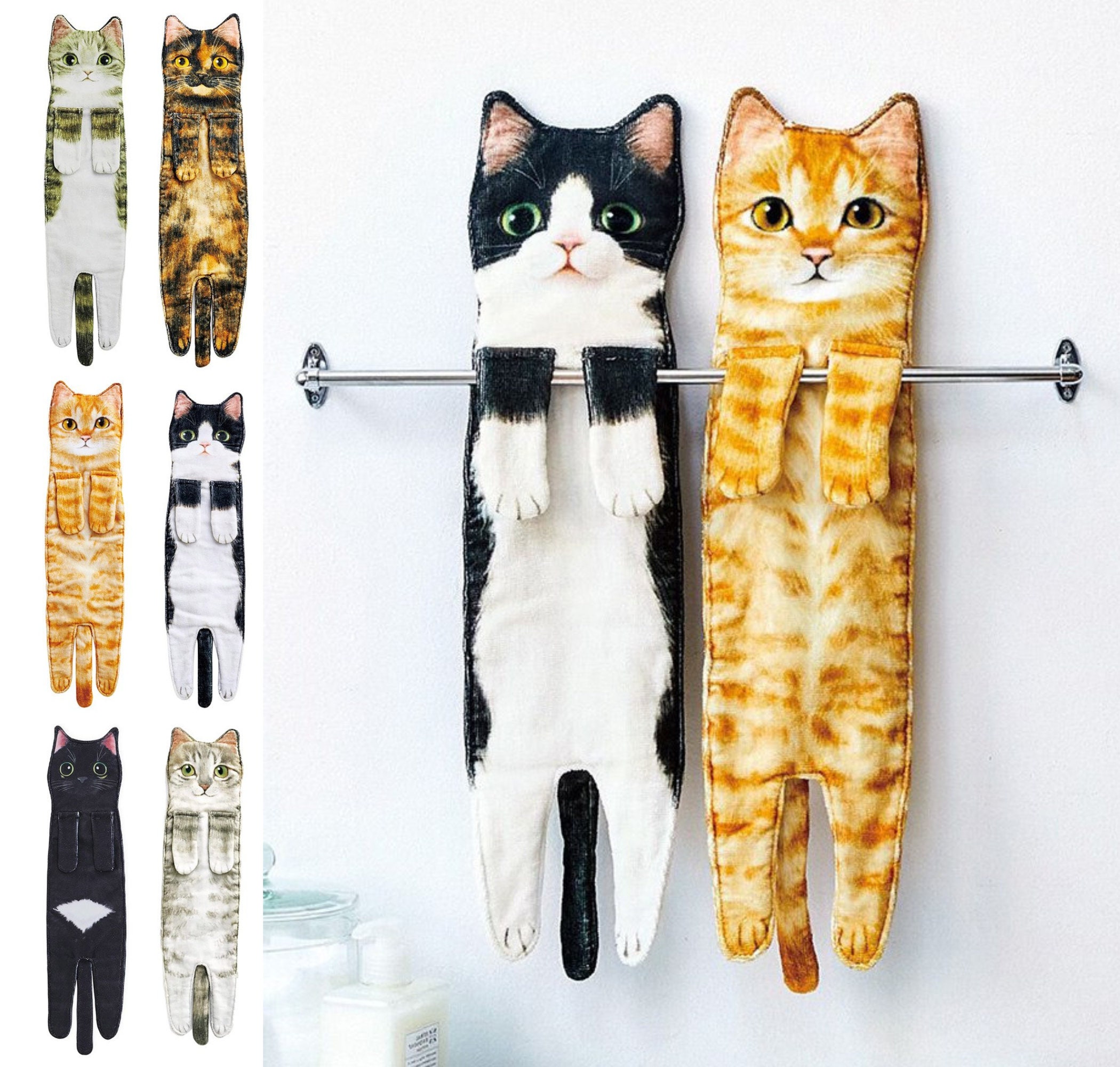 Cat Funny Hand Towels For Bathroom Kitchen Cute Decorative - Temu