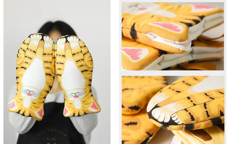 Cat Paw Toe Beans Oven Mitts for Kitchen, Baking, Home Decor, Housewarming Gift, Animal Cat Lovers Present, Last Minute Birthday Idea, Cute image 4
