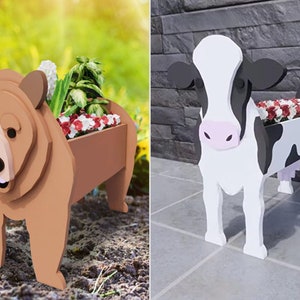 Cute Animal Planters PVC for Garden, Home Decor, Storage, Housewarming Gift, Dog Lovers Present, Animal Lovers Memorial Loss Sympathy Gift image 9