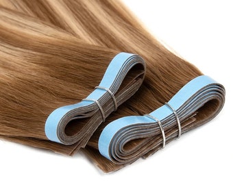 Long Tape-In Human Hair Weft Extensions Hair 100g Natural Appearance Light Weight Double Side Tape