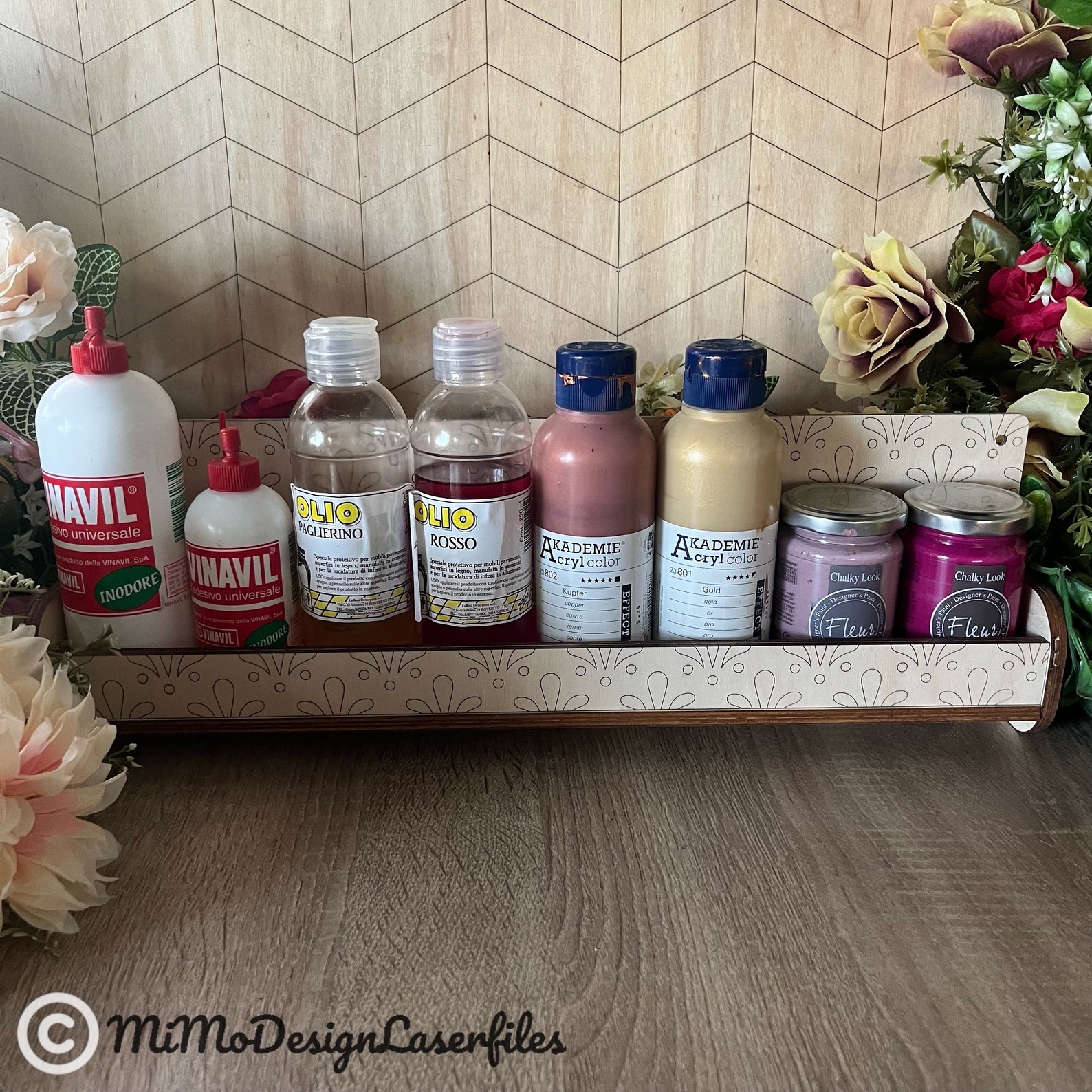 Wall Mounted Storage Shelf SVG | Floral Pattern Rack | Paint & Glue ...
