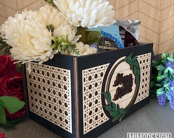 Rattan Lace Add-On | Home Sweet Home Wreath Design for Interchangeable Basket & Box | Laser Cut SVG + DXF Files