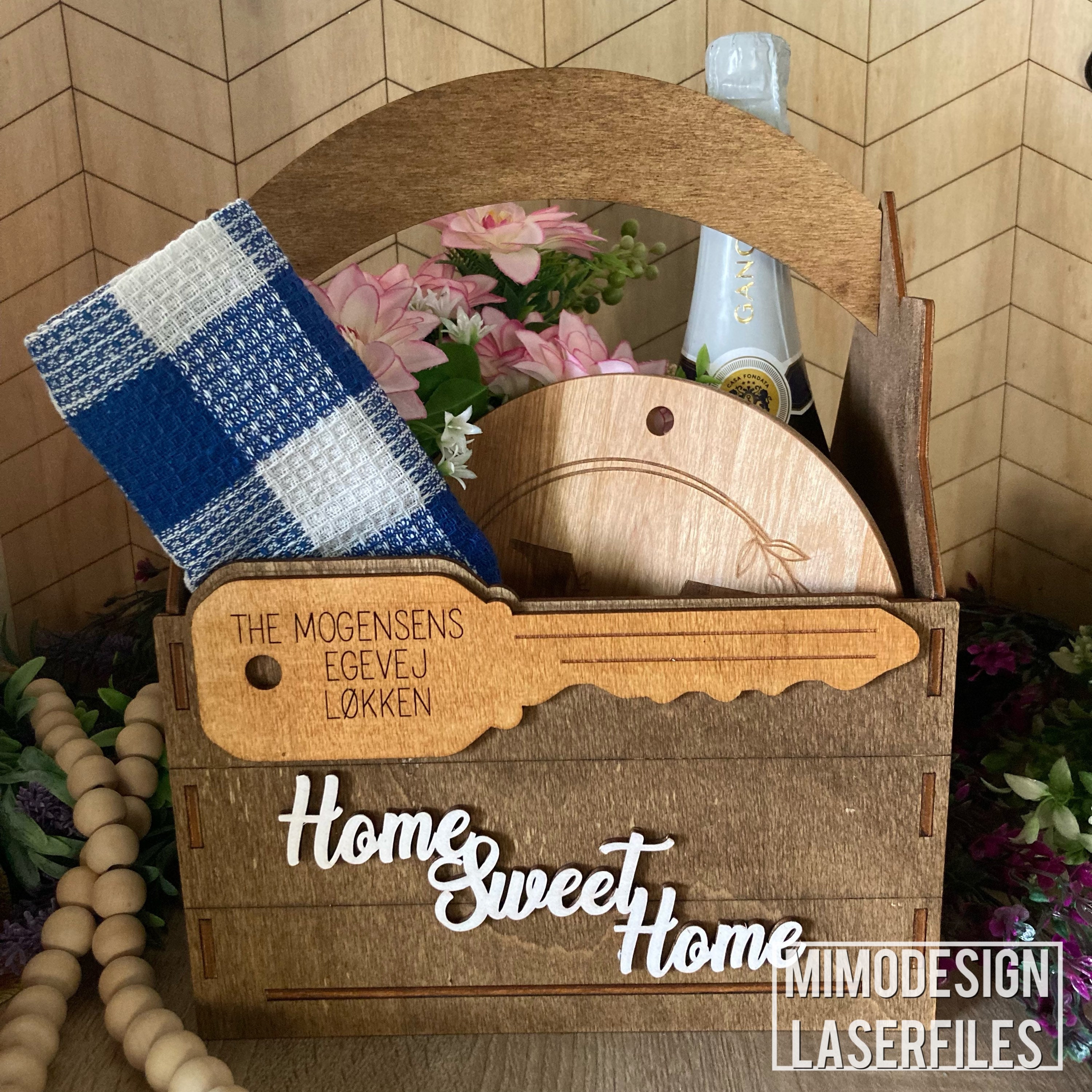 Realtor Sign Caddy Realtor New Home, House Warming Gift Basket Crate Box Caddy for Wine ...