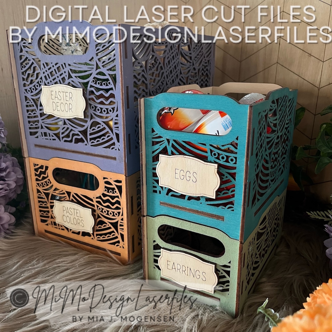 Stacking Easter Egg Boxes / Crates for Storage, Organizing, Decor or ...
