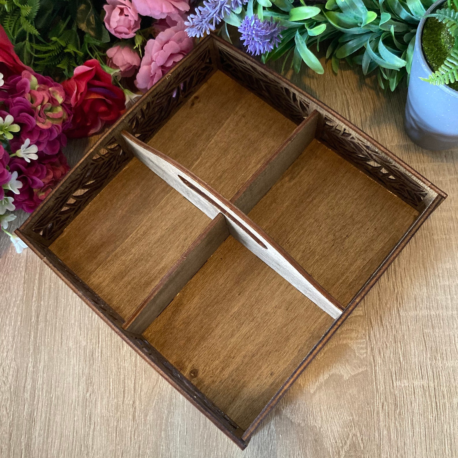 Divided Decorative Trays With Beautiful Laser Cut Pattern for - Etsy