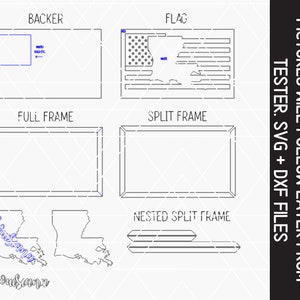LOUISIANA State Flag Sign with the American flag + frames, easy to make & paint DIGITAL laser files only! All Lasers and Glowforge ready