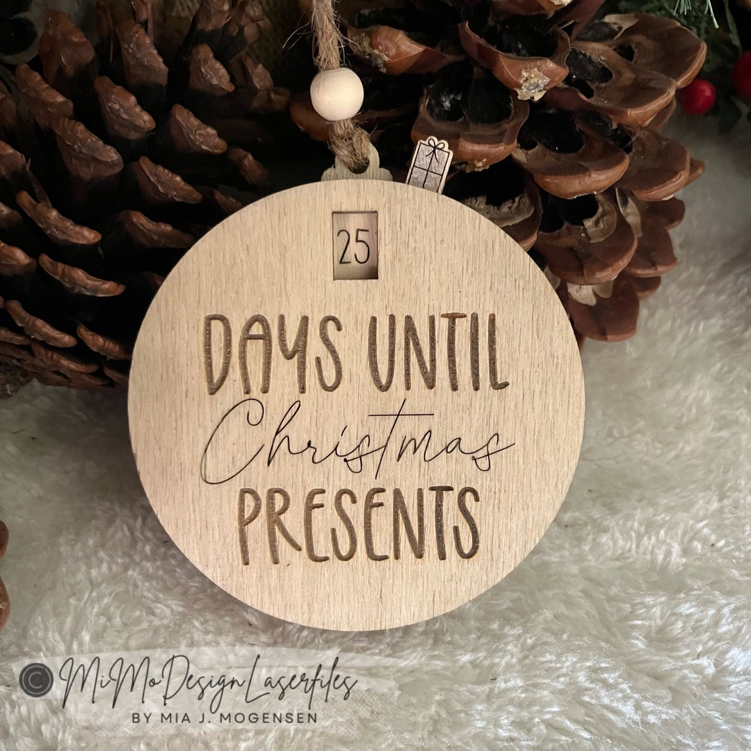 Christmas Presents Countdown Ornament | Sliding Gift Lever Design | SVG ...