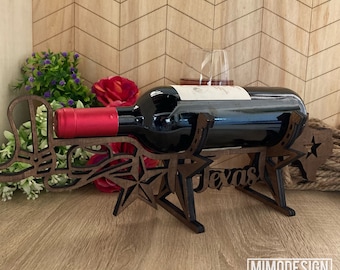 Texas Wine Bottle Holder SVG | State Wine Display Stand | Laser Cut File for 6mm & 10mm | SVG DXF