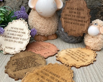 12 Easter Bible Verses egg Ornaments, all scored and cut * Digital files only SVG + DXF * Christian, Jesus, Quotes, Glowforge Ready