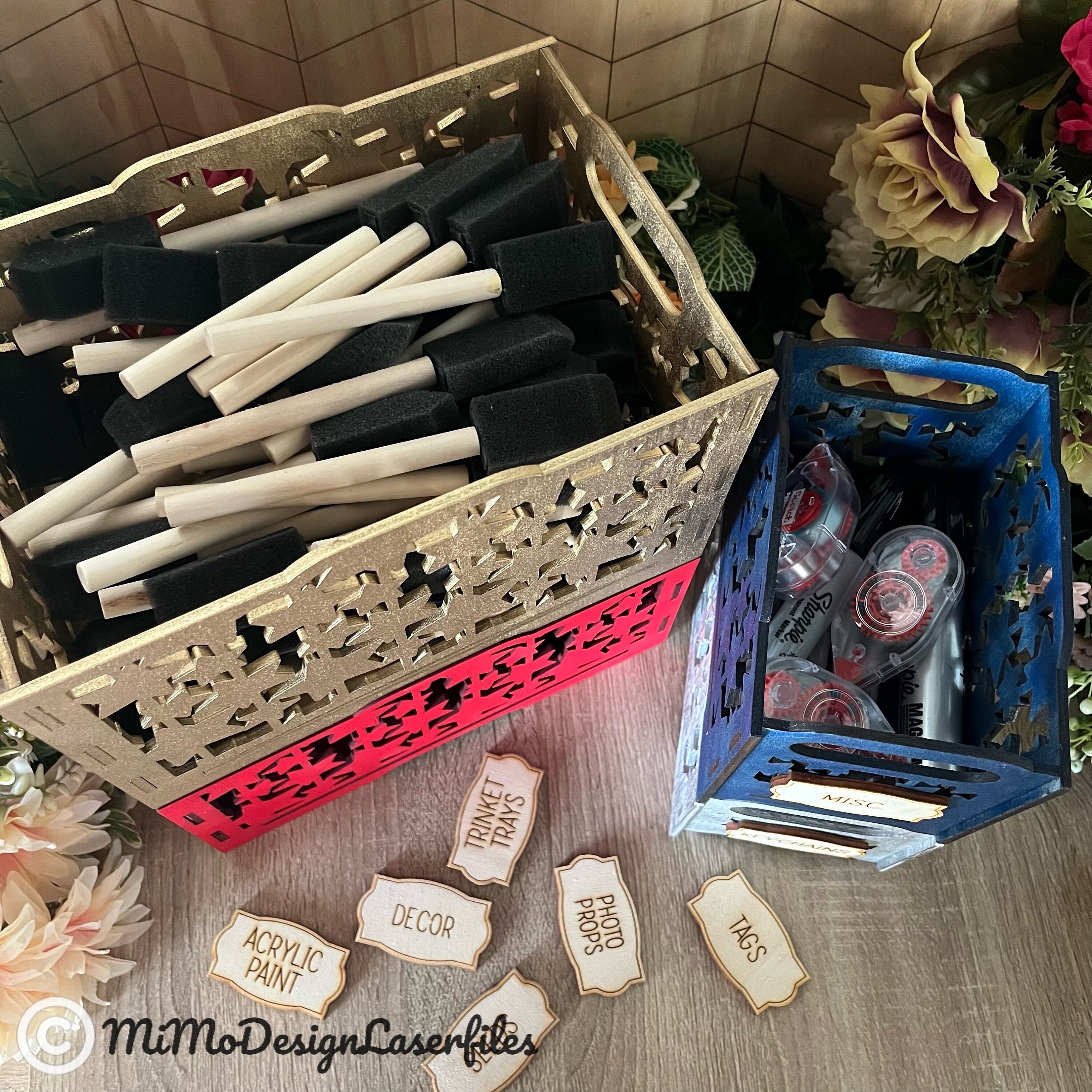 Stacking Stars Pattern Boxes Crates, Baskets for Personalization ...