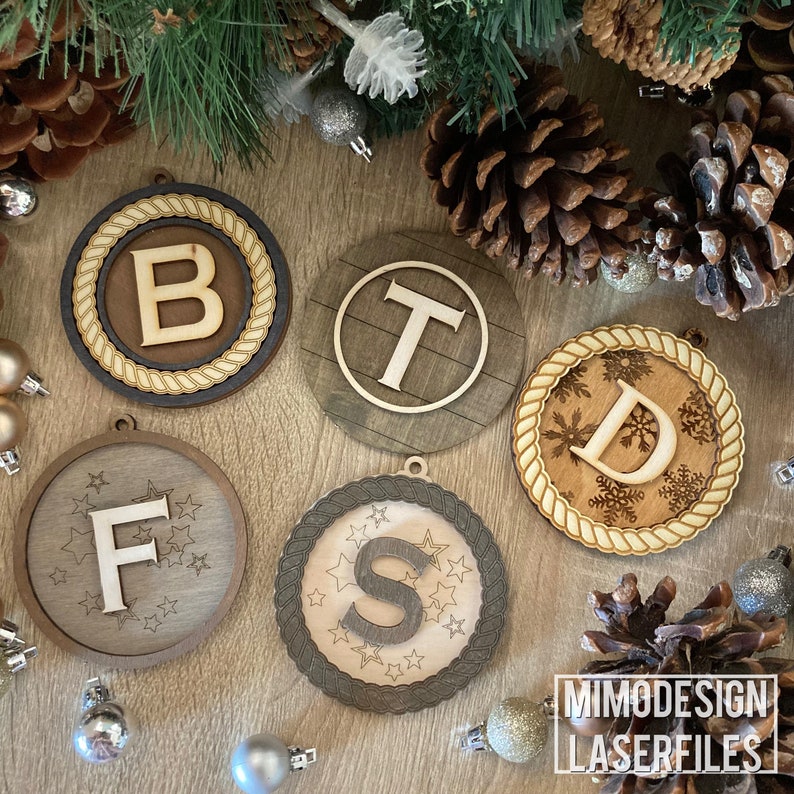 Rope Frame Christmas Ornaments Bundle for Monogram Letters Etsy