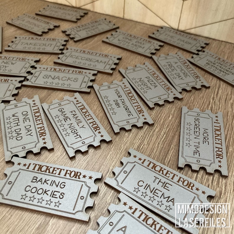 Reward Tickets for Kids 25 Scored / Lined or Engraved Pre - Etsy