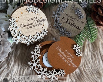 Christmas Ornament SVG Bundle | Voice Recorder, Fairy Lights and Countdown | 3 Laser Cut Files