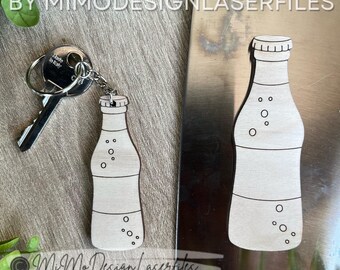 Soda Bottle Keychain + Magnet SVG – Single Line Laser Cut & Score File – Paint Your Own DIY Gift I LightBurn Tested I Digital Download