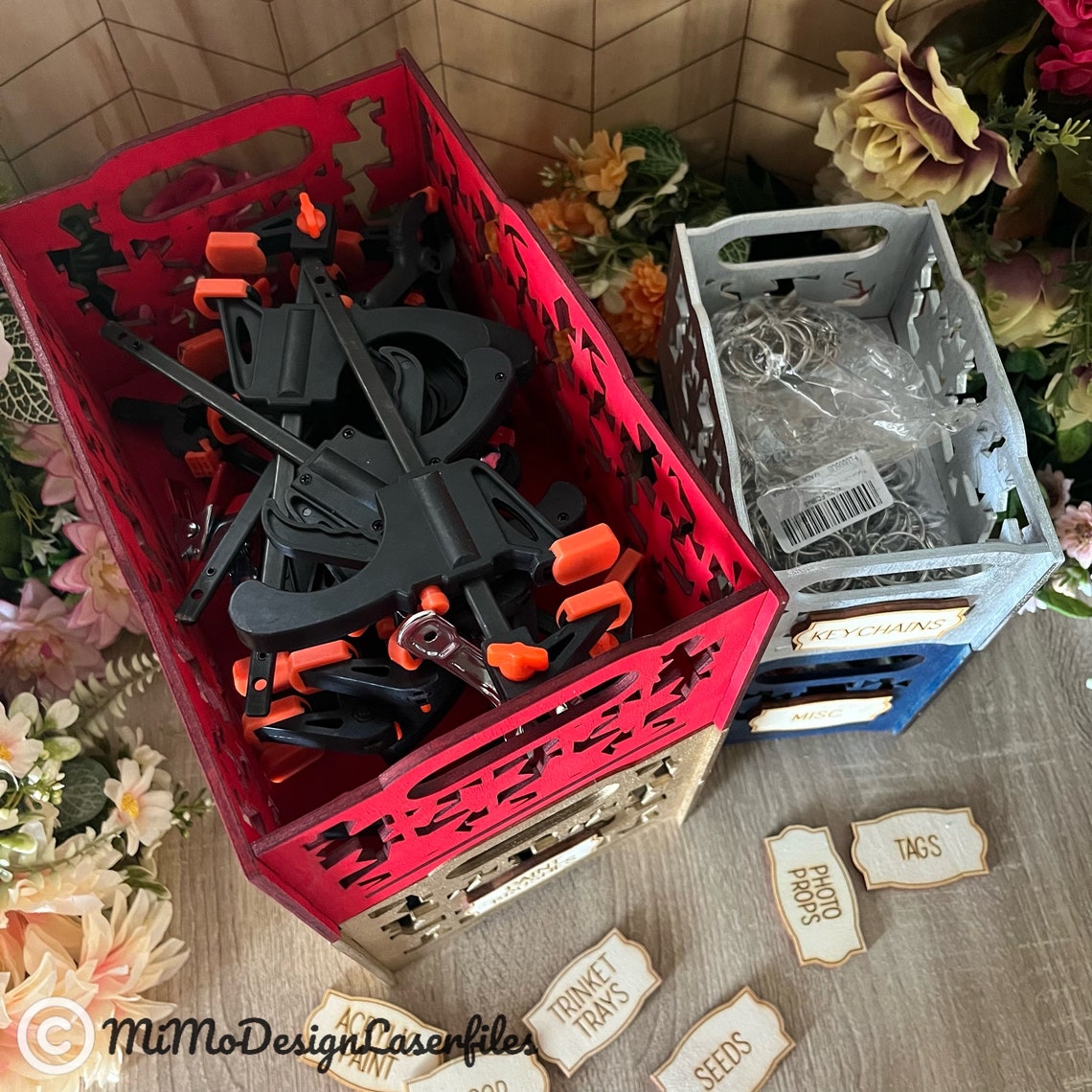 Stacking Stars Pattern Boxes Crates, Baskets for Personalization ...