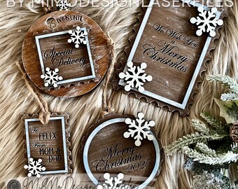 Christmas Stamp SVG Bundle | 4 Matching Laser Cut Designs | Ornament • Tag • Card • Countdown | Digital Files for All Lasers