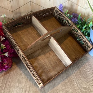 Divided Decorative Trays With Beautiful Laser Cut Pattern for Home ...